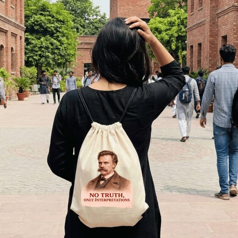 No Truth, Only Interpretations — Perspective Drawstring Bag