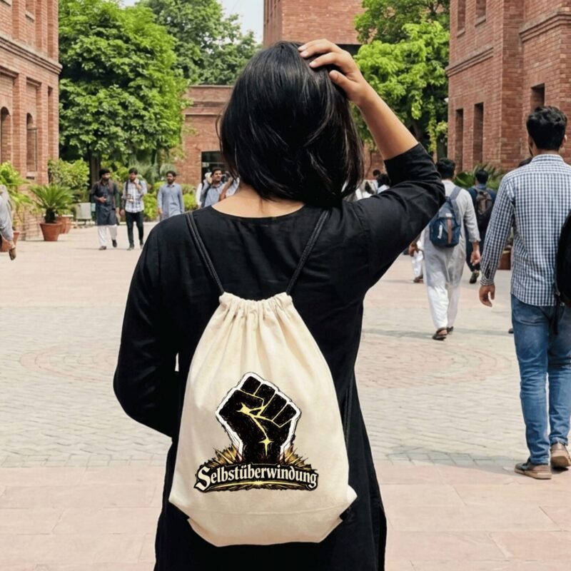 Selbstüberwindung — Self-Overcoming Drawstring Bag